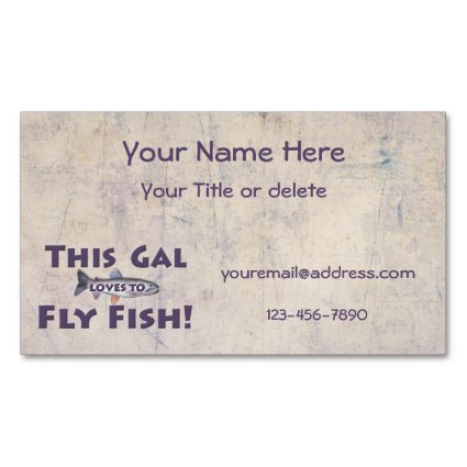 This Gal Loves to Fly Fish! Trout Fly Fishing Magnetic Business Cards (Pack Of 25)