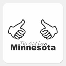 This Girl Loves Minnesota Square Stickers