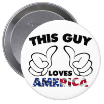 This guy loves america button