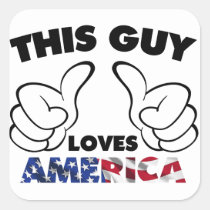 america, this guy, patriot, thumb, usa, humor, flag, cool, funny, sticker, meme, united states, fun, internet memes, offensive, love, stickers, Klistermærke med brugerdefineret grafisk design