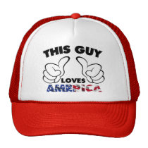 america, usa, flag, this guy, thumb, cool, funny, patriot, united states, cap, fun, humor, offensive, love, hat, Trucker Hat with custom graphic design