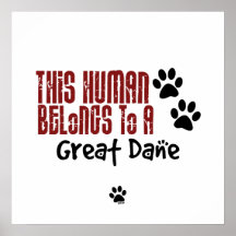 This Human Belongs to a Great Dane Print