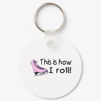 This Is How I Roll (Pink Ice Skate) Key Chain by CelebrationZazzle