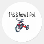 This Is How I Roll (Red Tricycle) Round Stickers