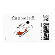 This Is How I Roll Snowman postage