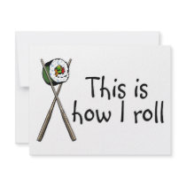 This Is How I Roll Sushi invitations