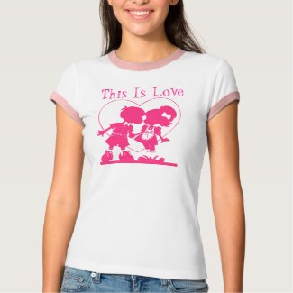 This Is Love Boy & Girl Kiss Valentines Day Design shirt