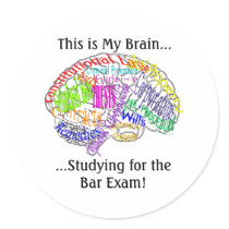 This is my brain...Bar Exam Round Stickers
