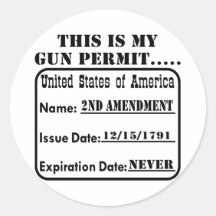 This Is My Gun Permit Round Stickers