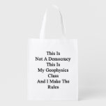 This Is Not A Democracy This Is My Geophysics Clas Grocery Bag