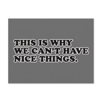 This Is Why We Can't Have Nice Things Post Card