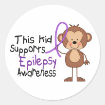 This Kid Supports Epilepsy Awareness Round Sticker