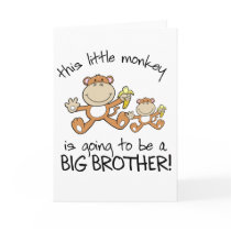 this little monkey big brother greeting card