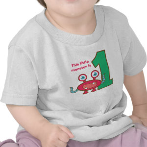 This little monster is one, first birthday t-shirts