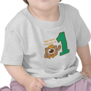 This little one eye monster is one, first birthday t-shirt