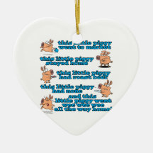 this little piggy nursery rhyme cartoon ornaments