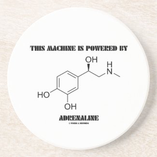 This Machine Is Powered By Adrenaline (Molecule) Beverage Coasters