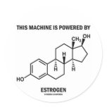 This Machine Is Powered By Estrogen (Molecule) Stickers