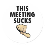 This Meeting Sucks! Thumbs Down! stickers
