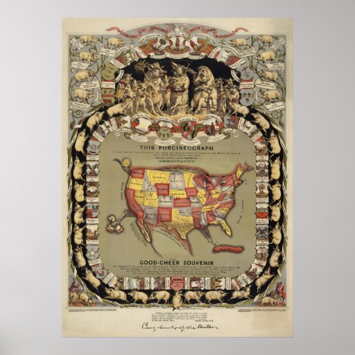 "This Porcineograph" (Forbes) 1876 BigMapBlog.com Print