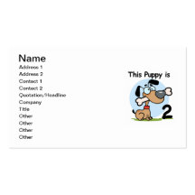 This Puppy 2nd Birthday T shirts and Gifts Business Card
