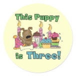This Puppy is Three Tshirts and Gifts Round Sticker