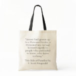 This Side of Paradise Quote Tote bags