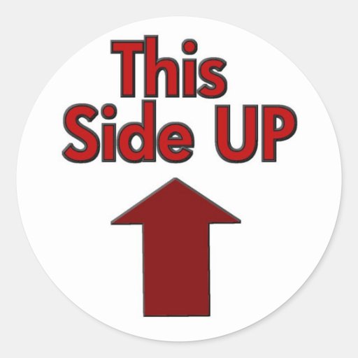 This Side Up Classic Round Sticker | Zazzle