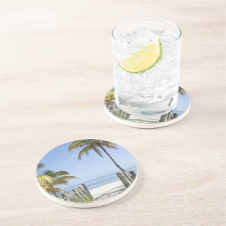 This way to paradise beverage coaster
