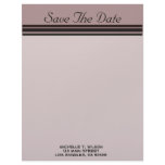 thistle plum striped Save the Date Customized Letterhead