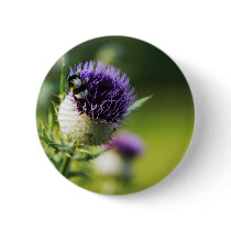 Thistle With A Small Bumblebee buttons