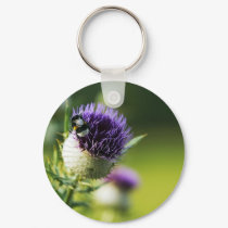 Thistle With A Small Bumblebee keychains