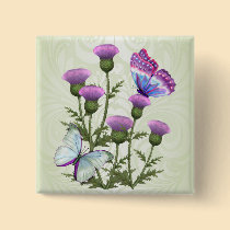 Thistles and Butterflies buttons