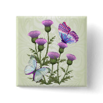 Thistles and Butterflies buttons