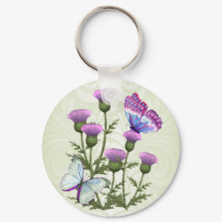 Thistles and Butterflies keychain