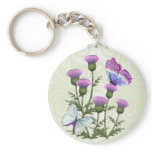 Thistles and Butterflies Keychain