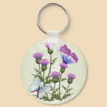 Thistles and Butterflies keychains