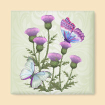 Thistles and Butterflies magnets