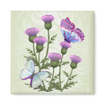 Thistles and Butterflies Refrigerator Magnets
