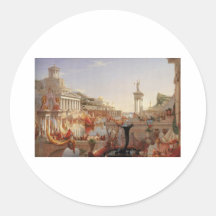 Thomas Cole The Course of Empire Consummation Round Sticker