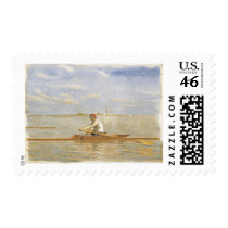 Thomas Eakins - John Beglin in Single Scull postage by MasterpieceArt Thomas Eakins - John Beglin in Single Scull postage