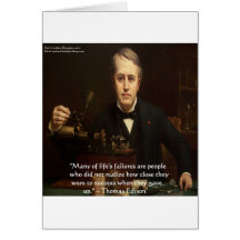 Thomas Edison "B4 Success" Wisdom Quote Gifts Greeting Cards