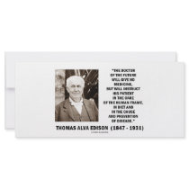 Thomas Edison Doctor Of Future Give No Medicine rack cards