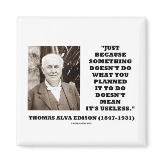 Thomas Edison Doesn't Mean Its Useless Quote magnet