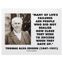 Thomas Edison Failures Close To Success Gave Up letterhead