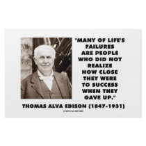 Thomas Edison Failures Close To Success Gave Up stationery