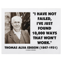 Thomas Edison Not Failed 10,000 Ways Won't Work flyers