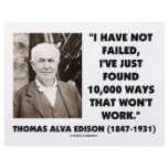 Thomas Edison Not Failed 10,000 Ways Won't Work flyers