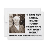 Thomas Edison Not Failed 10,000 Ways Won't Work Custom Invitation