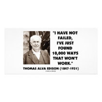 Thomas Edison Not Failed 10,000 Ways Won't Work photo cards
